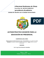 05 y 06 Semana. AUTOINSTRUCTIVO 2 ABASTECIMIENTO Y ALCANTARILLADO DE AGUA I