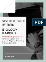 SPM Trial Biology P2 by Topic