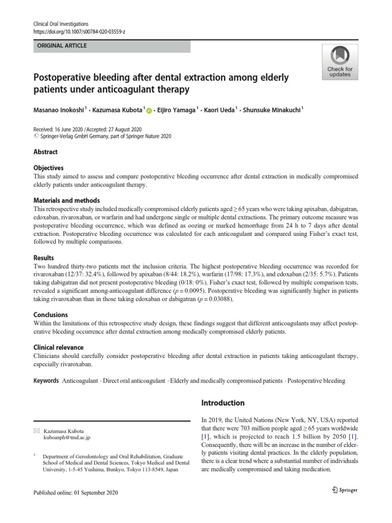 Jurnal 2 Postoperative Bleeding After Dental Extraction Among Elderly