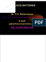 Lead-Acid Batteries: Dr. P.G. Balakrishnan E Mail