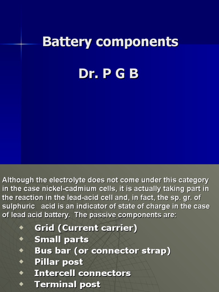 LeadAcid Battery Components PDF Lead Physical Sciences