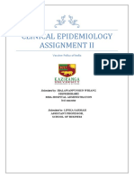 Clinical Epidemiology Assignment Ii: Vaccine Policy of India