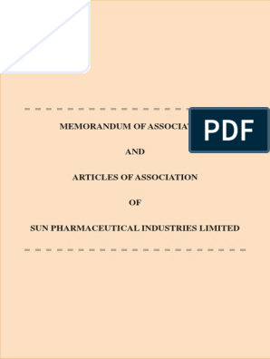 Moa and Aoa of Sun Pharma, PDF, Trust Law