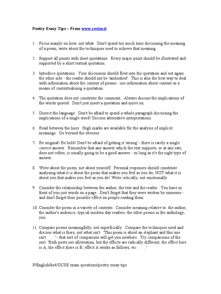 how do you write a poetry analysis essay