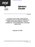 Fatigue, Fail-Safe, and Damage Tolerance Evaluation of Metallic Structure For Normal, Utility, Acrobatic, and Commuter Category Airplanes