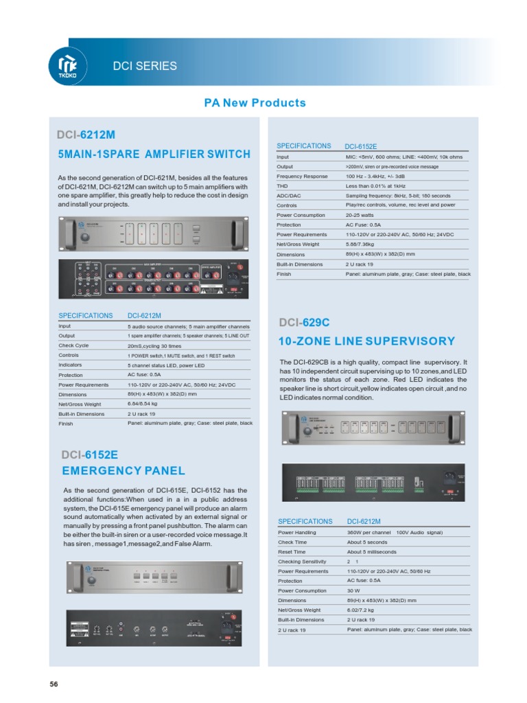 DCI Series Amplifiers and Supervisory Systems | PDF | Amplifier ...