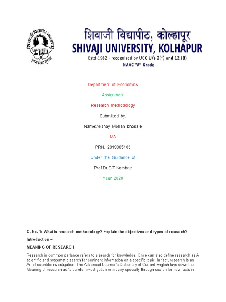 Research Methodology Assignment | Download Free PDF | Theory ...