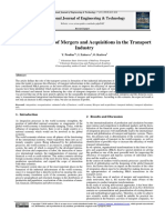 Specific Features of Mergers and Acquisitions in The Transport Industry