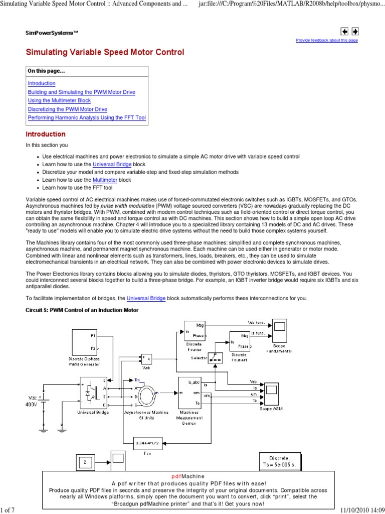 Simulating Variable Speed Motor Control - Advanced Component.. | PDF ...