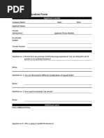 Franchise Application Form