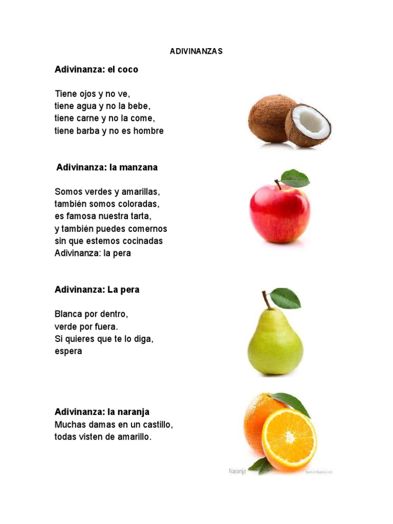 Orador Pulido Cromático 10 Adivinanzas de Solo Frutas | PDF