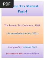 The Income Tax Ordinance, 1984 - As Amended Up To July 2021