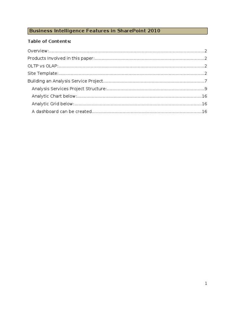 SharePoint Business Intelligence With PPS & SSAS | PDF | Microsoft Sql ...