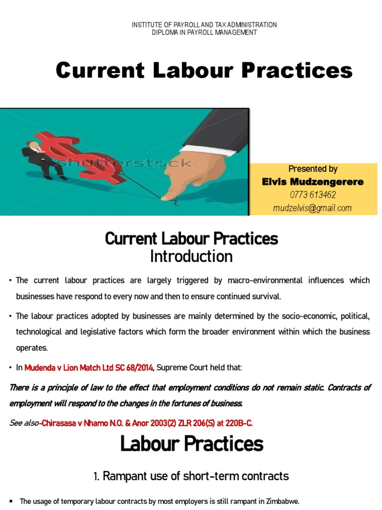 Current Labour Practices in Zimbabwe | PDF | Employment | Salary