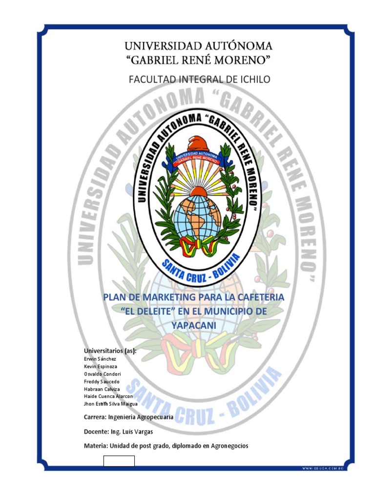 PLAN DE MARKETING PARA LA CAFETERIA Final | PDF | Marketing | café