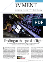 Comment: Trading at The Speed of Light