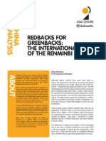 Redbacks For Greenbacks: The Internationalisation of The Renminbi