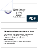 Al-Bayan University Pharmacy College 3 Stage: Metabolism Inhibitors Antibacterial Drugs