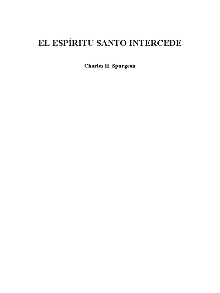 La Intercesión Del Espíritu Santo PDF Oración espíritu Santo