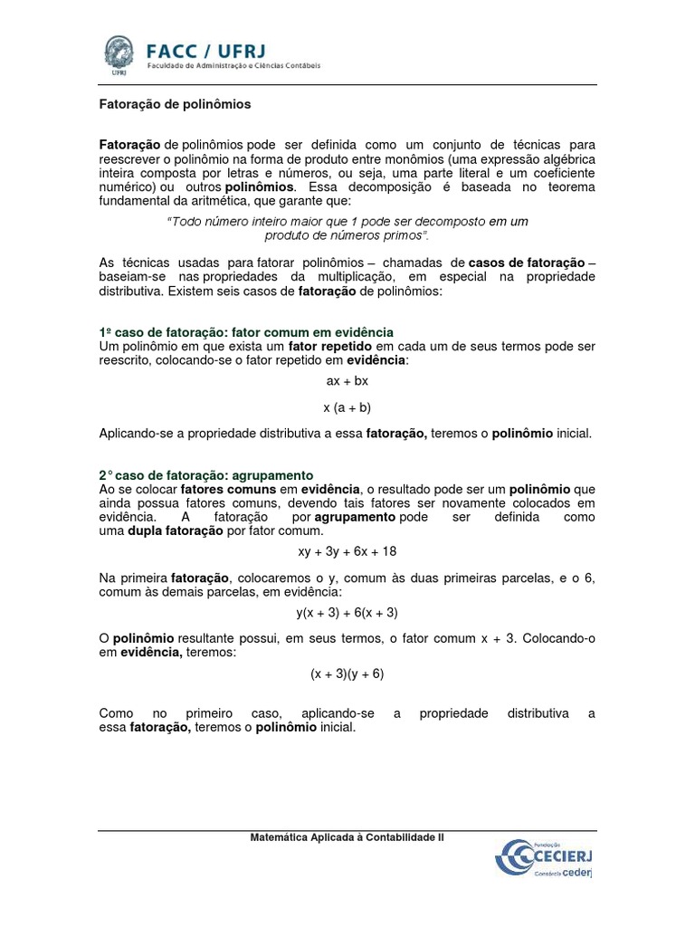 FATORA O DE POLINOMIOS visual data 2