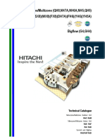 Technical specifications and dimensions for Hitachi Monozone/Multizone and Summit/Bigflow air conditioners