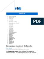 Ejemplos de Constancia de Estudios: Categorías