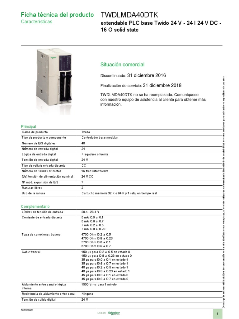 Twido TWDLMDA40DTK | PDF | Memoria de acceso aleatorio | Electricidad