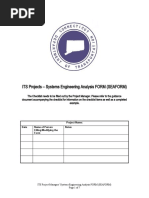 ITS Projects - Systems Engineering Analysis FORM (SEAFORM)