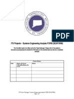 ITS Projects - Systems Engineering Analysis FORM (SEAFORM)