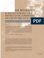 Theodor Mommsen El Mundo Romano y Sus Proyecciones