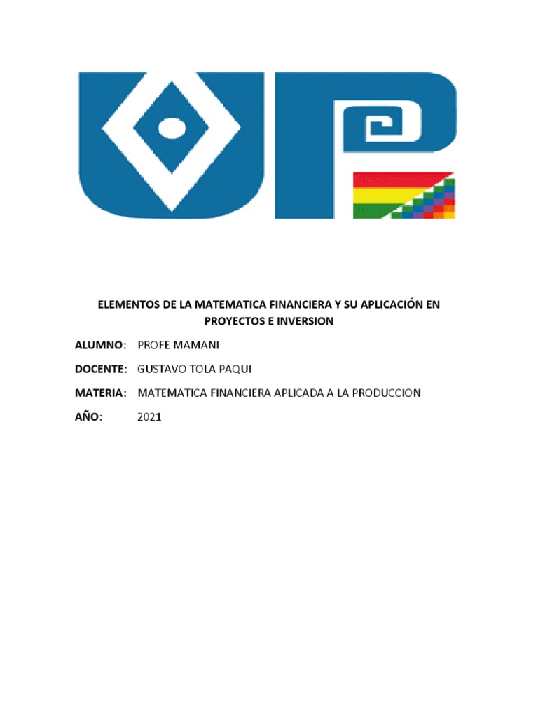 Matemáticas Financieras en Inversiones | PDF | Finanzas Matemáticas ...
