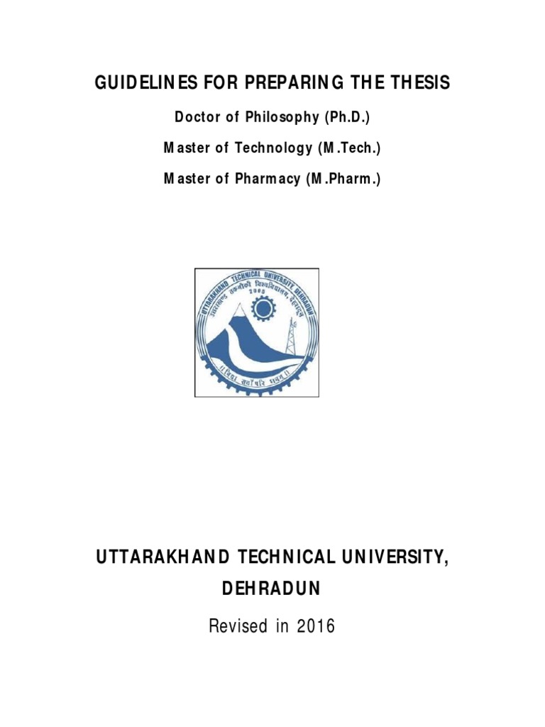 Thesis Preparation Guidelines for UTU | PDF | Thesis | Doctor Of Philosophy