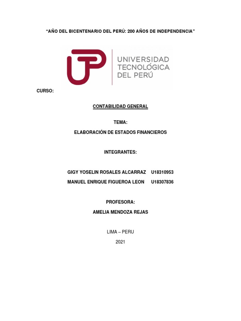 Tarea 1 - Contabilidad | PDF | Contabilidad | Estado financiero