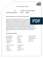 Santa Cruz de Lorica-Córdoba: Responda Las Preguntas de La 1 A 6 de Acuerdo Al Texto My Daily Routine