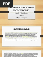 Summer Vacation Homework: NAME - Yeshi Dorjee Class-11 Subject - Computer