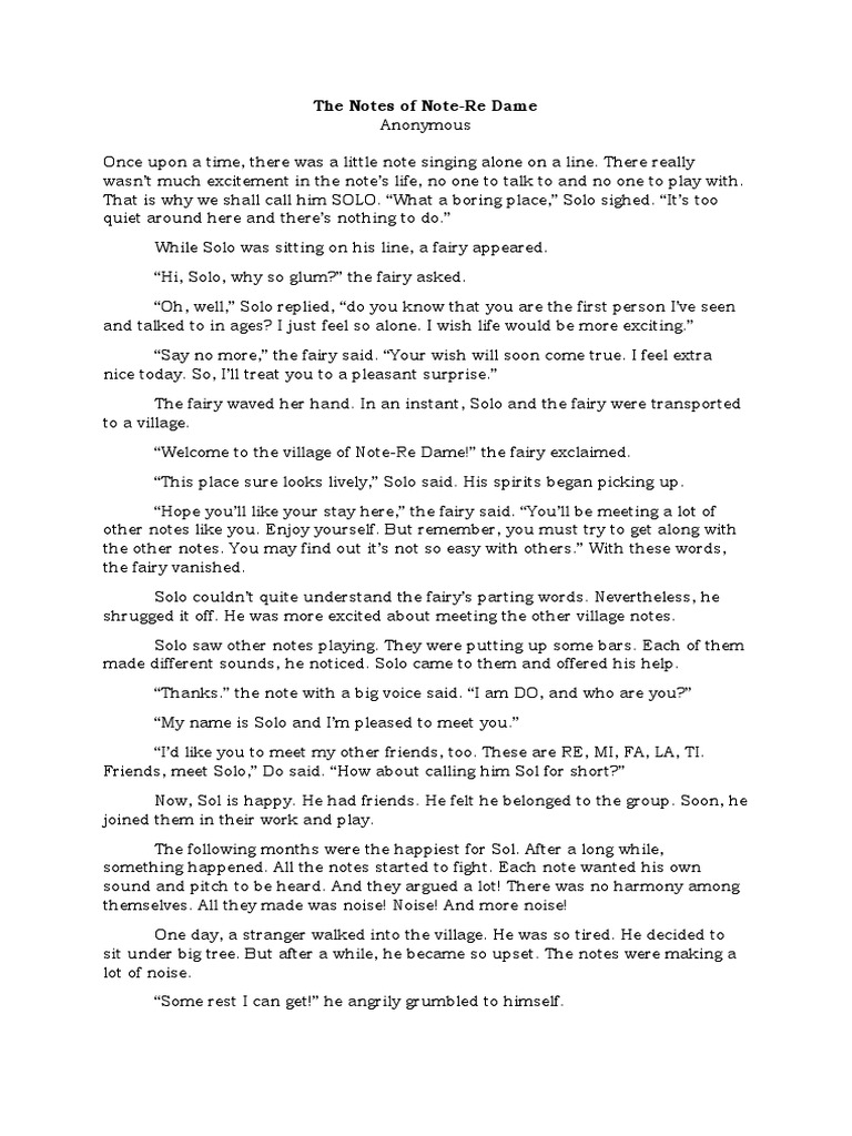 The Notes Of Note Re Dame Pdf Courtroom Harmony