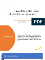 Policies Regulating The Code of Conduct of Journalist