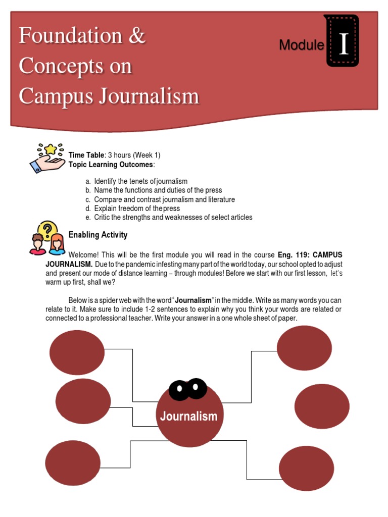 Module 1 Campus Journalism | Pdf | Journalism | Newspapers