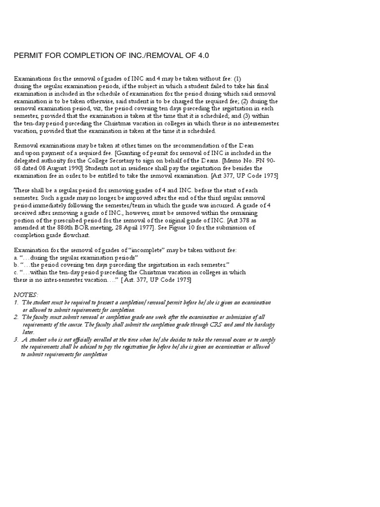 Flowchart Permit For Removal of INC Removal of 4.0 | PDF | Fee ...