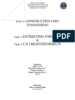 Estimating Formats Csi Masterformat