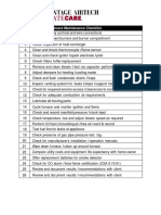 Inspection Checklist 26 Point Furnace