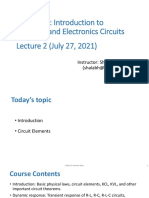EE101 (S3) : Introduction To Electrical and Electronics Circuits Lecture 2 (July 27, 2021)