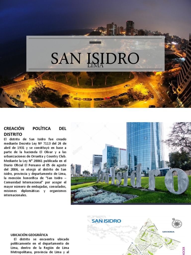 Creación y Desarrollo del Distrito San Isidro | PDF | Lima
