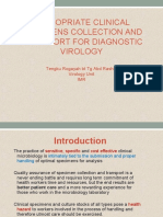 Appropriate Clinical Specimens Collection and Transport For Diagnostic Virology