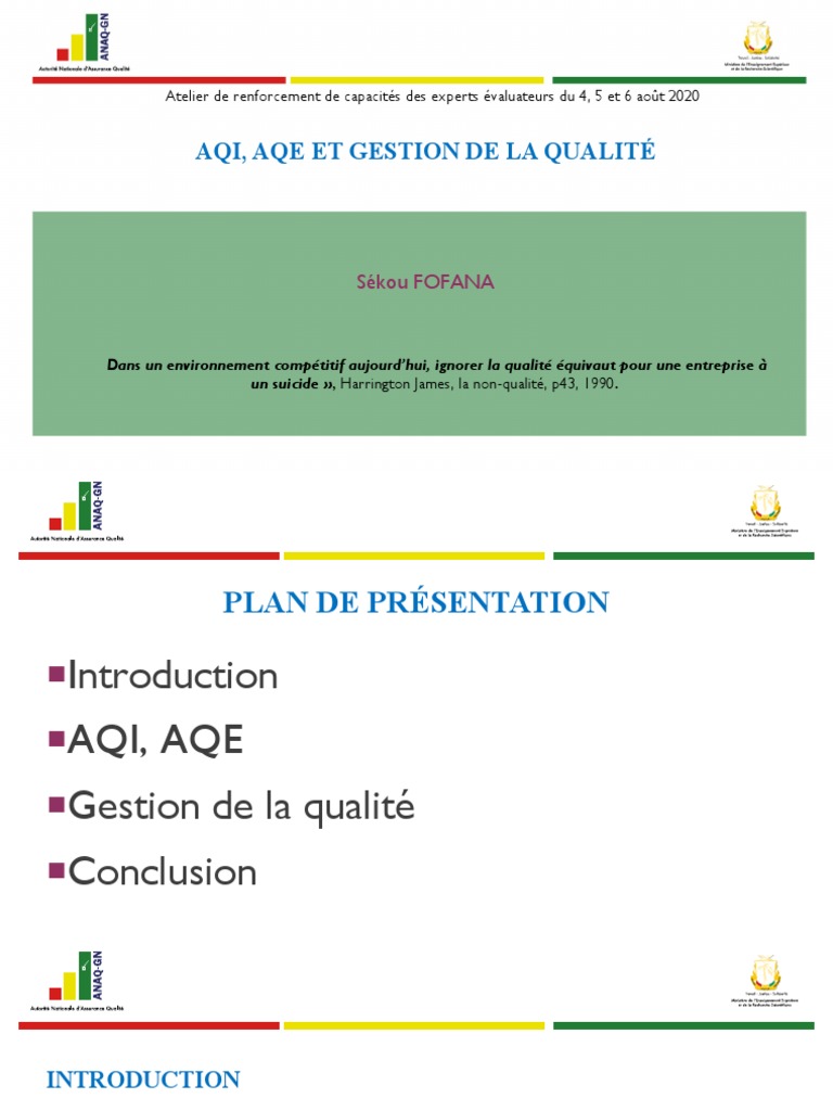 AQI et AQE : Gestion de la Qualité | PDF | Management de la qualité ...