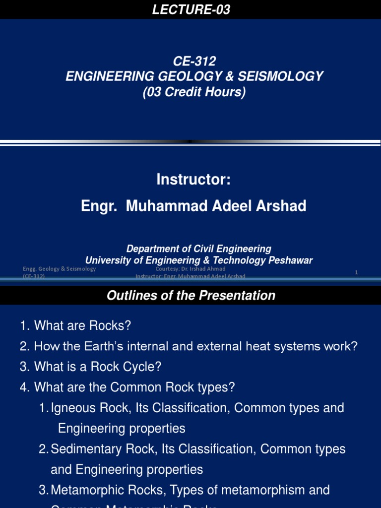 Engineering Geology & Seismology Overview | PDF | Rock (Geology ...
