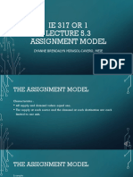 IE 317 OR 1 Assignment Model: Dyanne Brendalyn Mirasol-Cavero, Meie