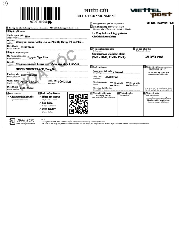 Bill Viettel Post | PDF
