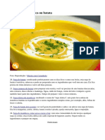 Receita de Sopa Com Mandioca Ou Batata