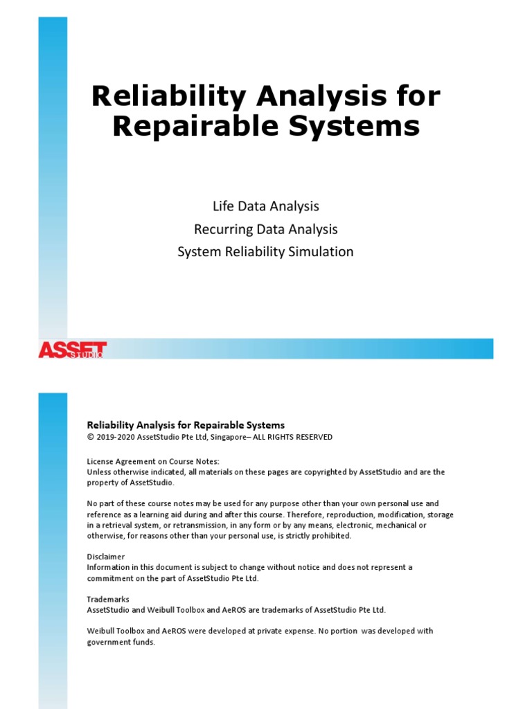 Reliability Analysis For Repairable v1.9 | PDF | Reliability ...